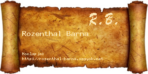 Rozenthal Barna névjegykártya
